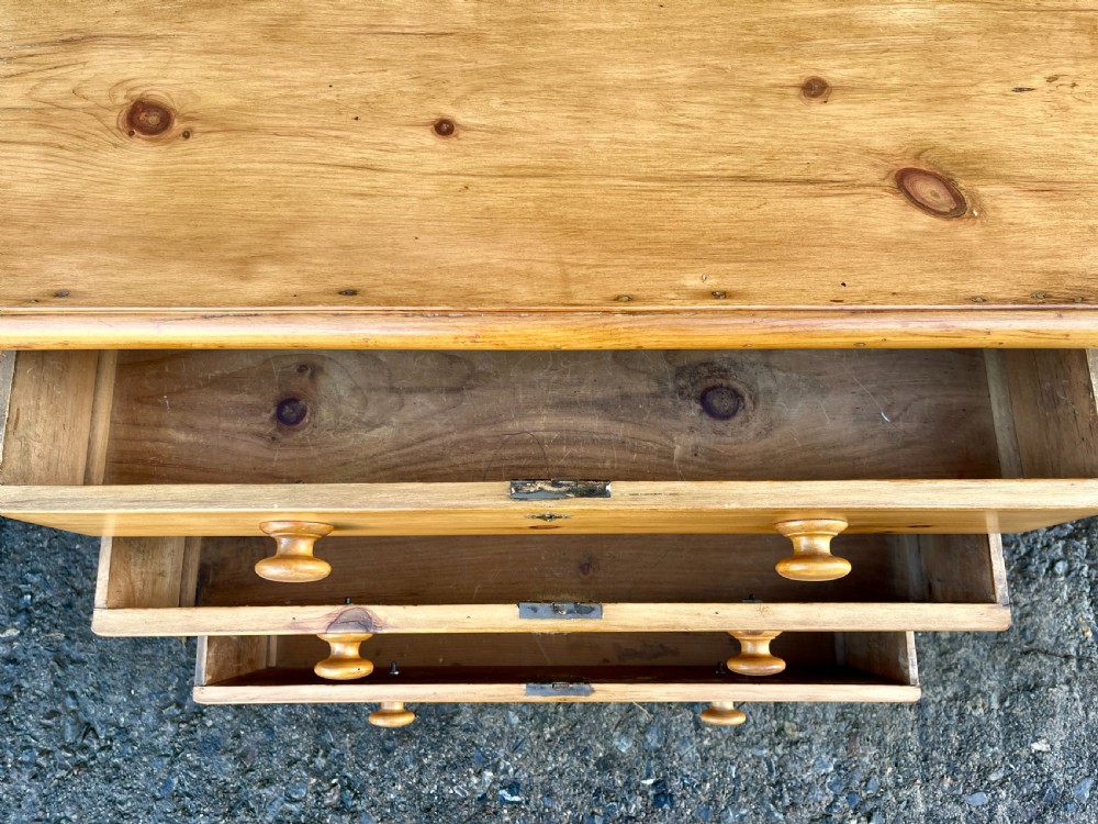 Small Antique Stripped Pine Chest of Drawers View VIII