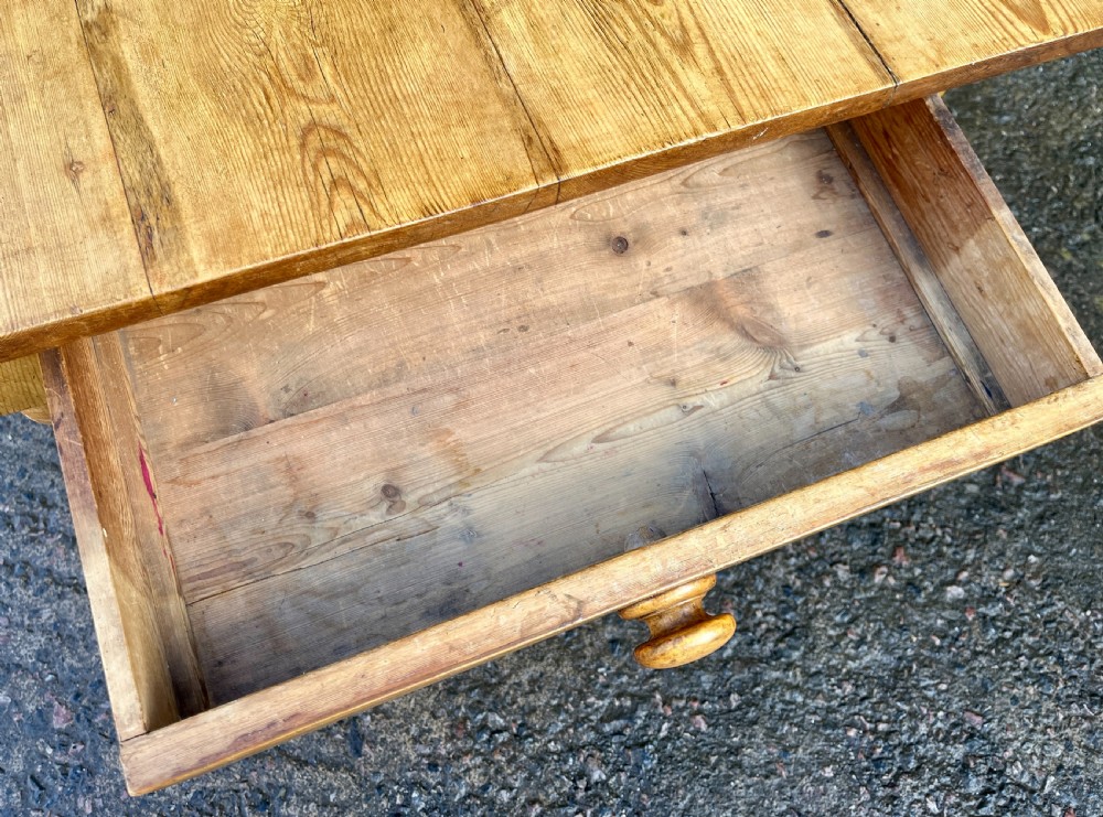 Small Antique Pine Farmhouse Table View V