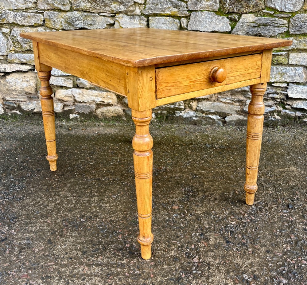 Small Antique Pine Farmhouse Table View VII