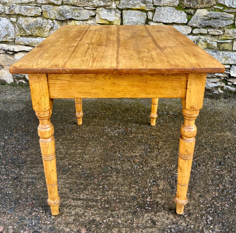 Small Antique Pine Farmhouse Table View IX
