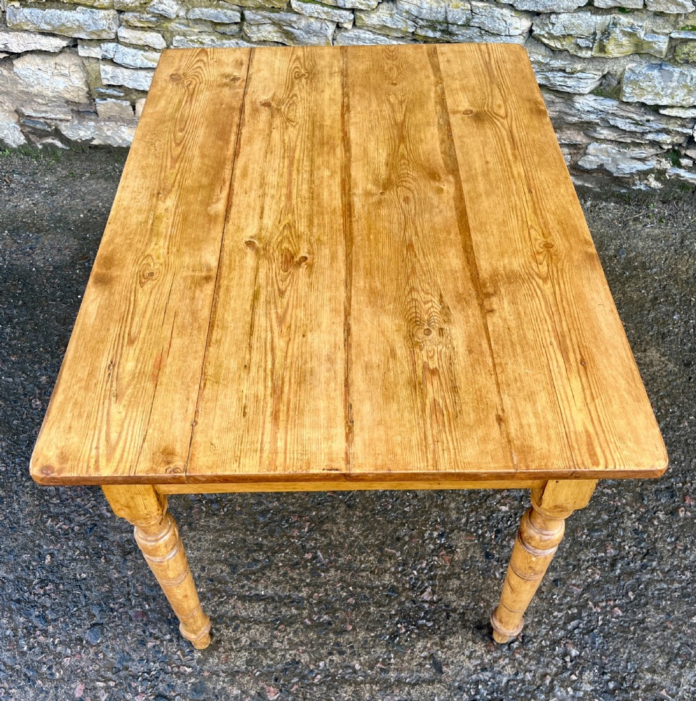 Small Antique Pine Farmhouse Table View X