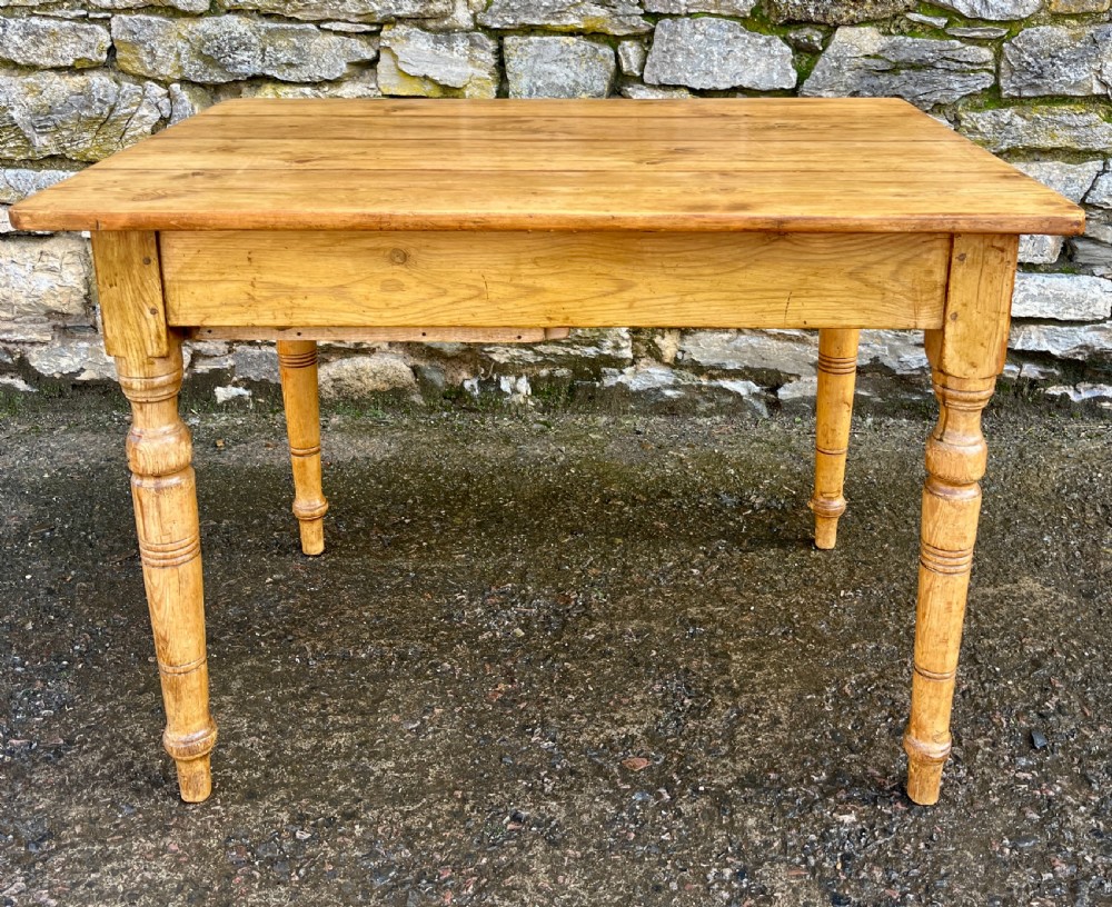 Small Antique Pine Farmhouse Table View XI