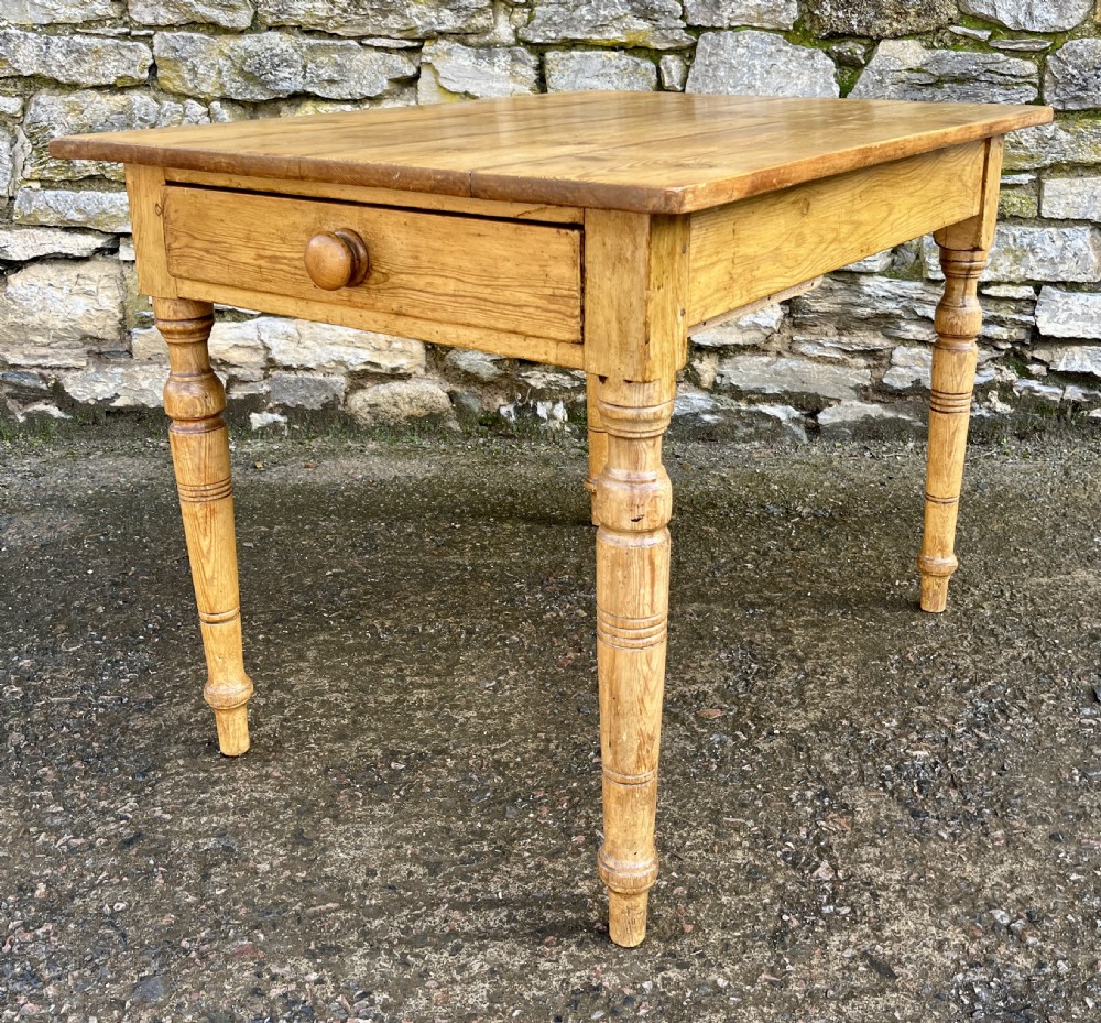 Small Antique Pine Farmhouse Table View XVI