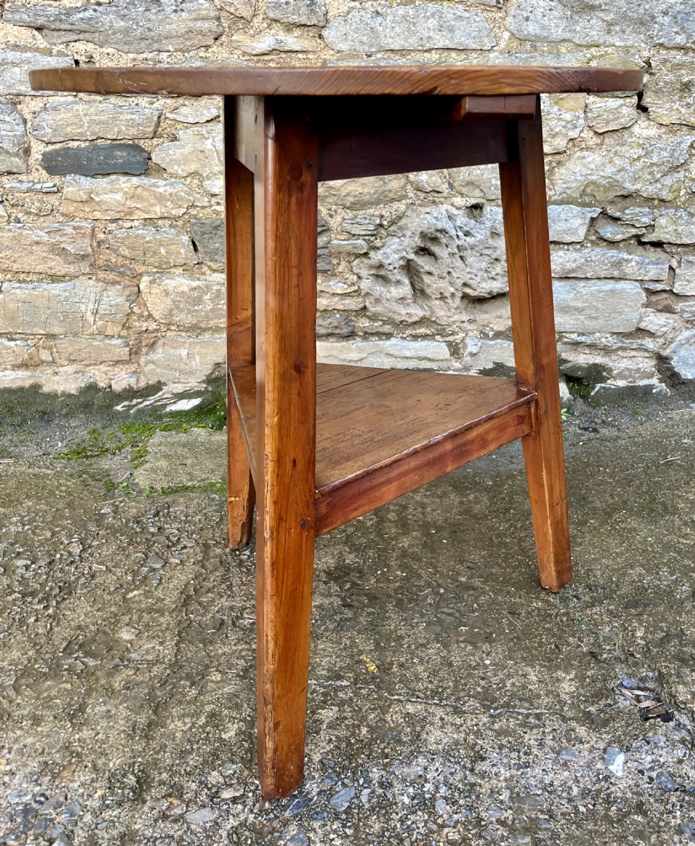 Antique Pine Cricket Table View XI