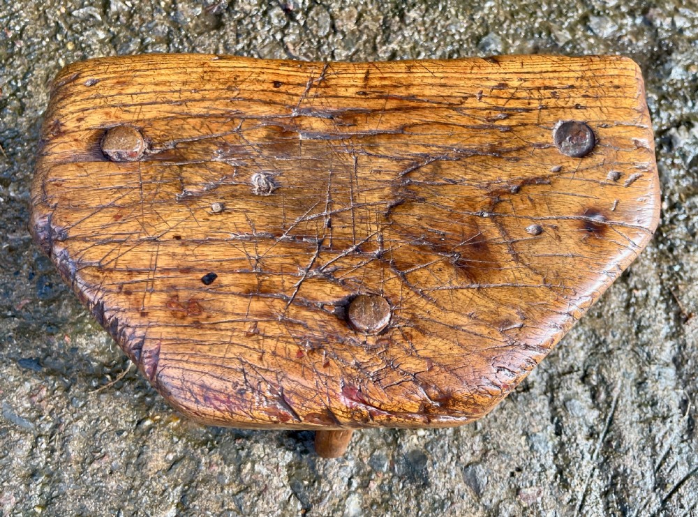 Primitive Welsh Milking Stool View II