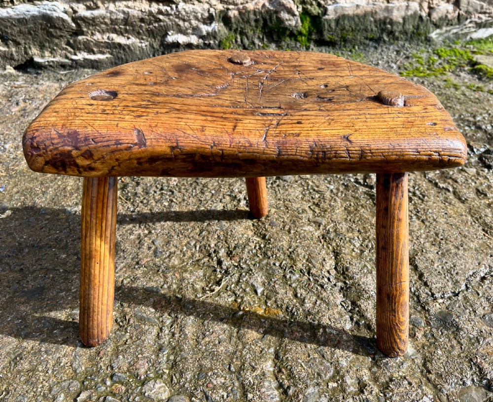 Primitive Welsh Milking Stool View V