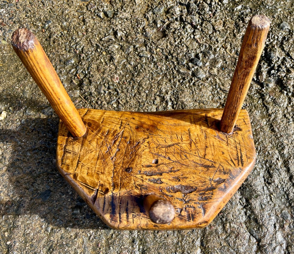Primitive Welsh Milking Stool View X