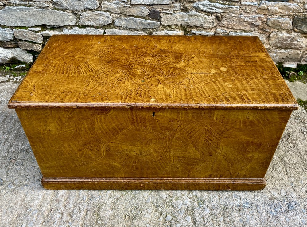 Victorian Pine Blanket Box in the Original Paint View II