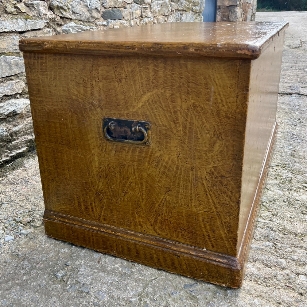 Victorian Pine Blanket Box in the Original Paint View III