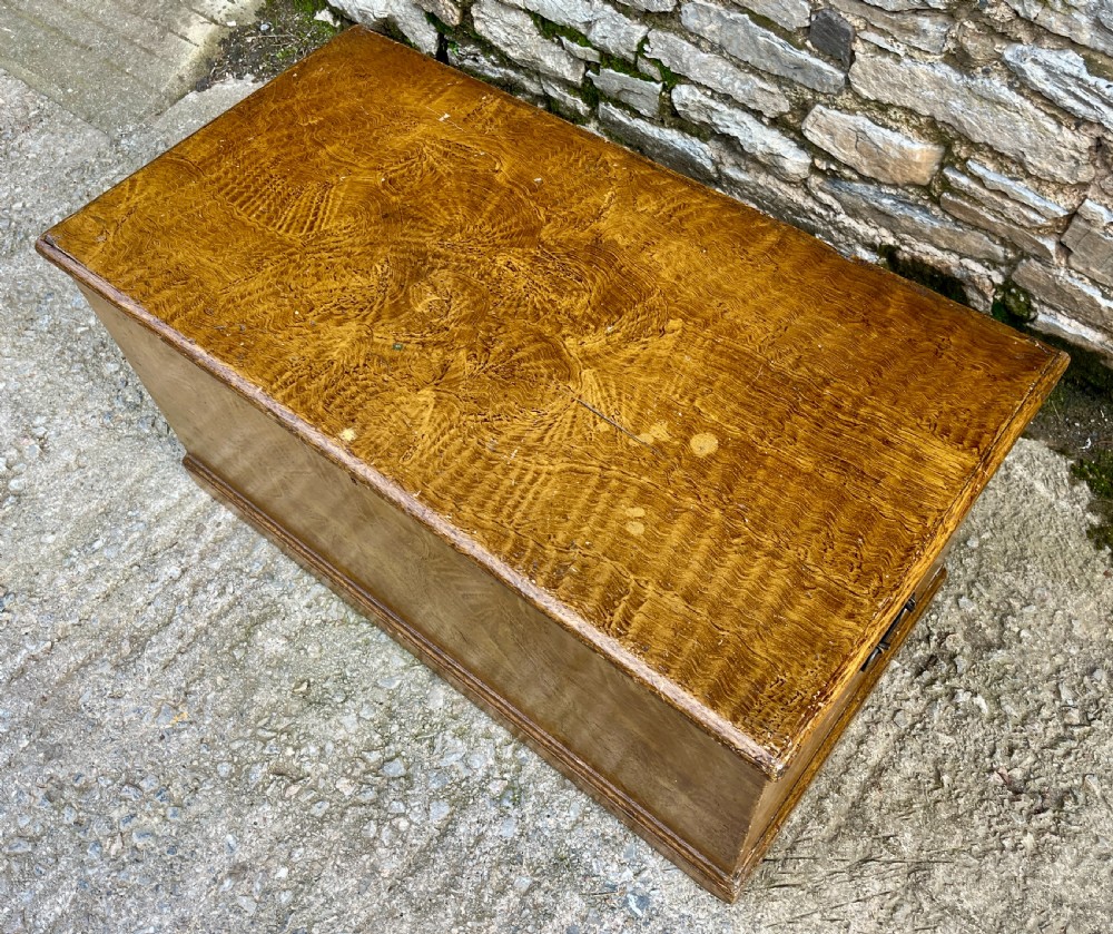 Victorian Pine Blanket Box in the Original Paint View VI