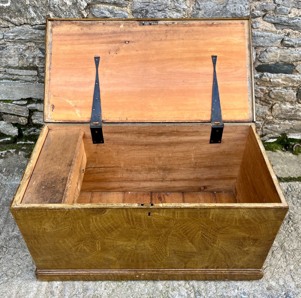 Victorian Pine Blanket Box in the Original Paint View IX