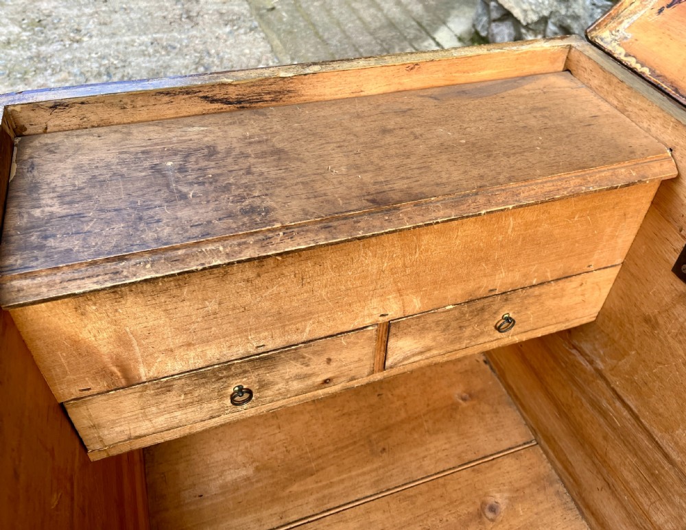Victorian Pine Blanket Box in the Original Paint View X