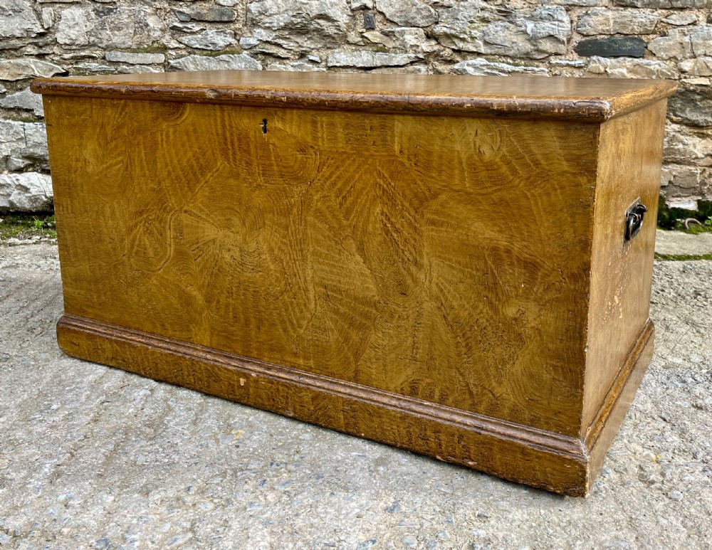 Victorian Pine Blanket Box in the Original Paint View XIII