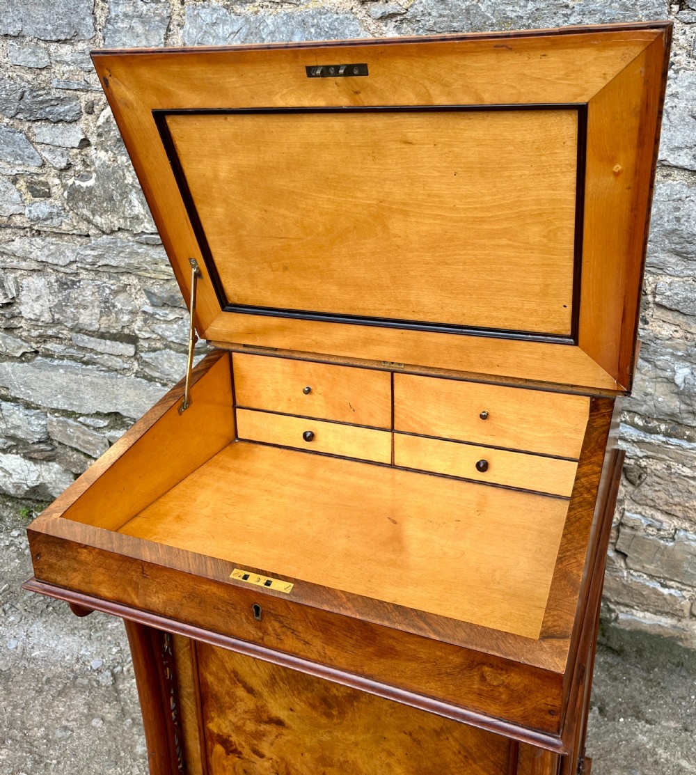 Victorian Burr Walnut Davenport View IV