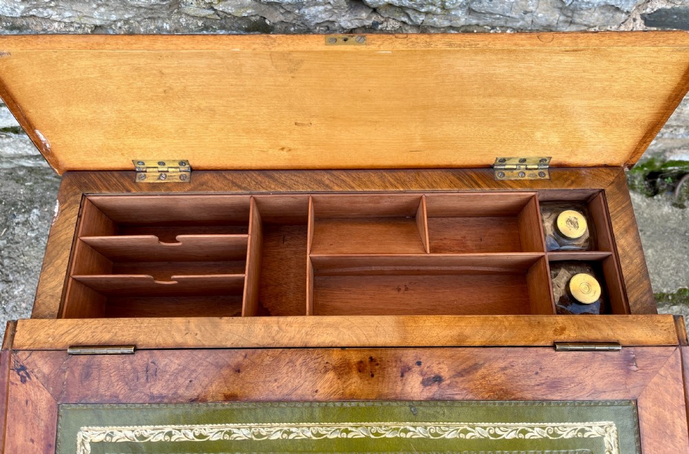 Victorian Burr Walnut Davenport View VI