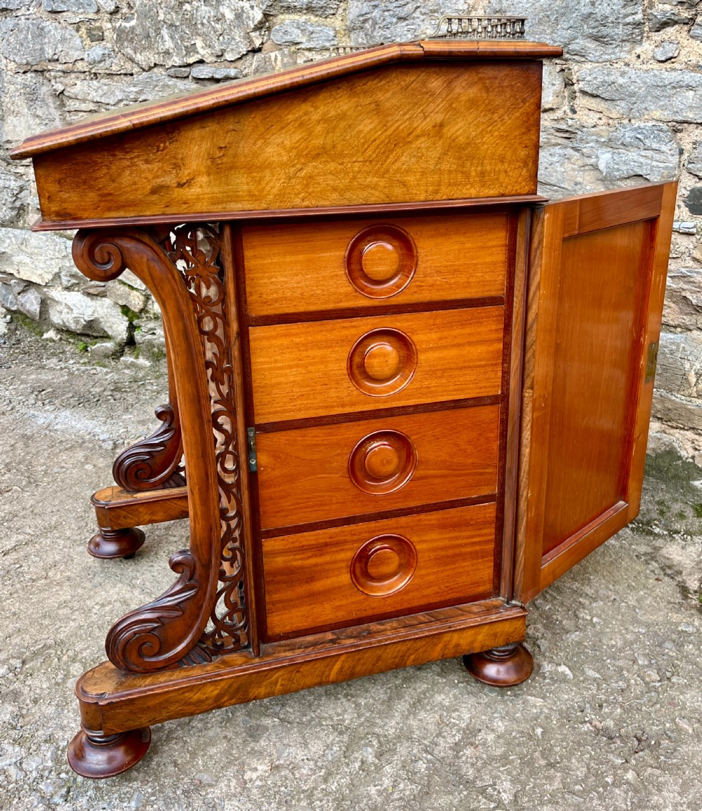 Victorian Burr Walnut Davenport View VII