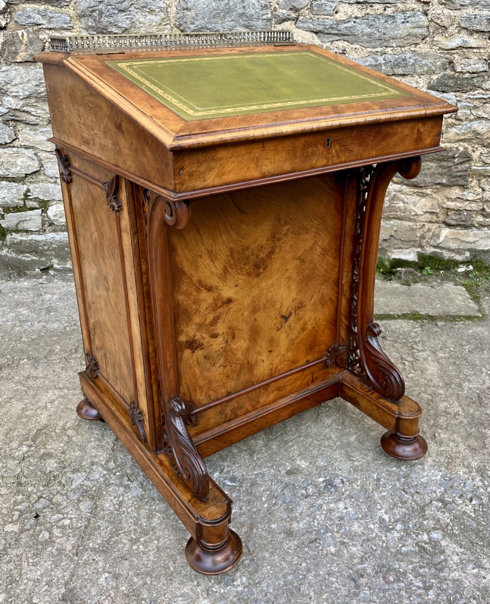Victorian Burr Walnut Davenport View XV
