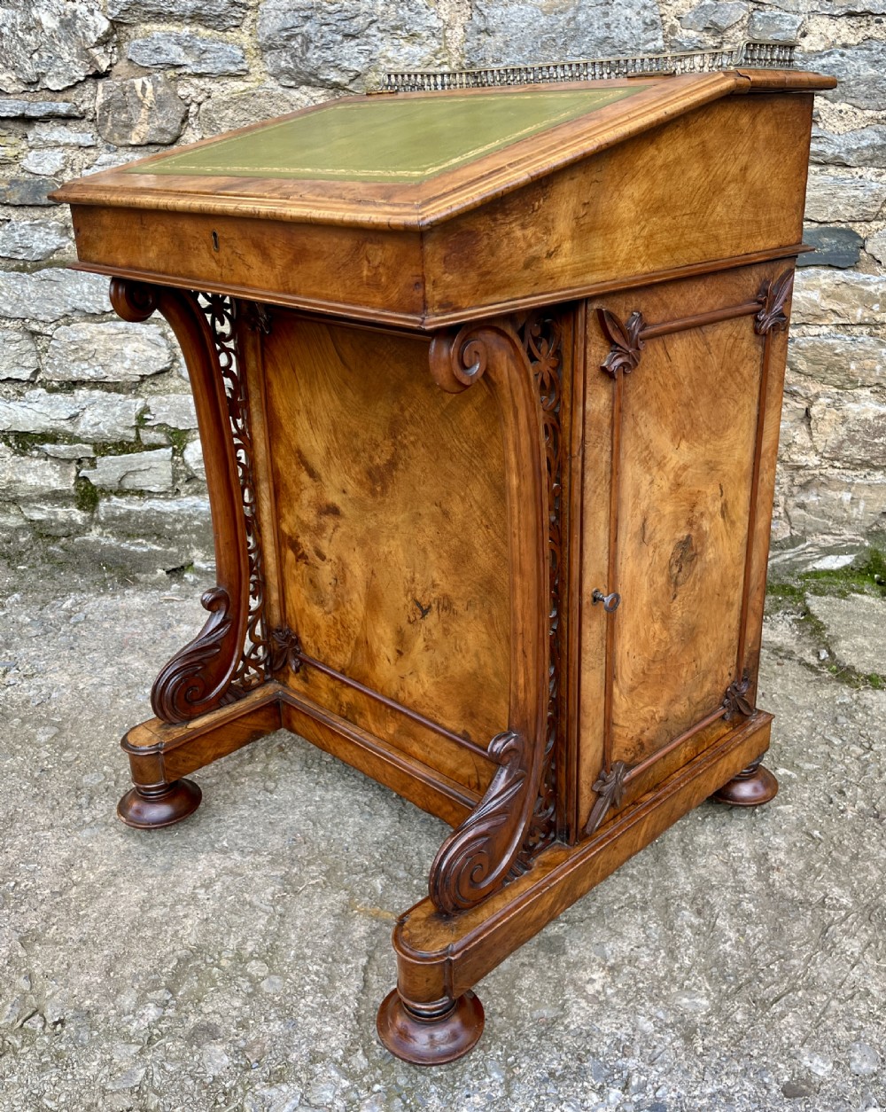 Victorian Burr Walnut Davenport View XVI
