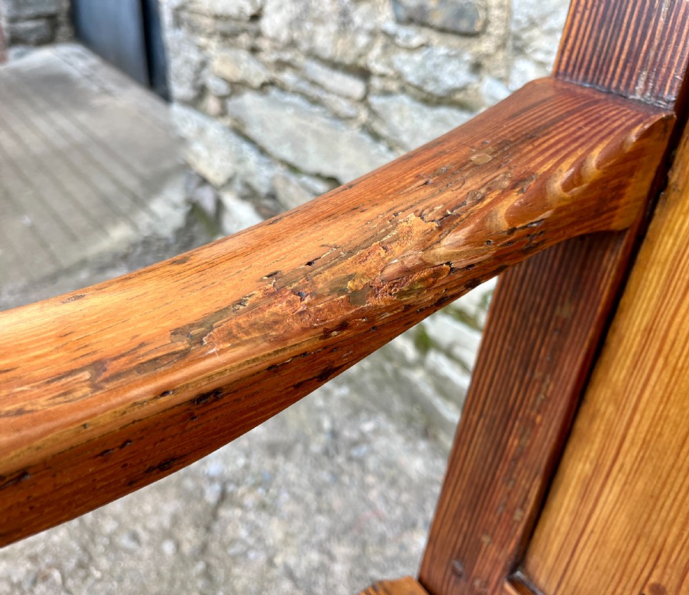 Antique Welsh Pine Box Settle View VII