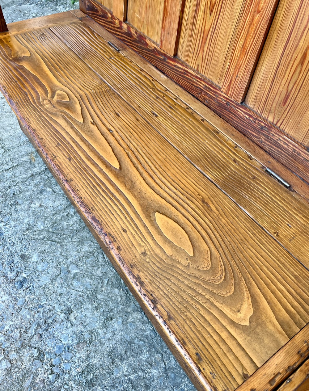 Antique Welsh Pine Box Settle View VIII