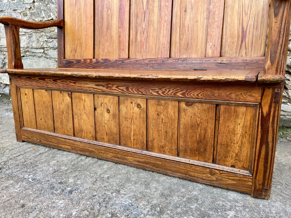 Antique Welsh Pine Box Settle View XIII