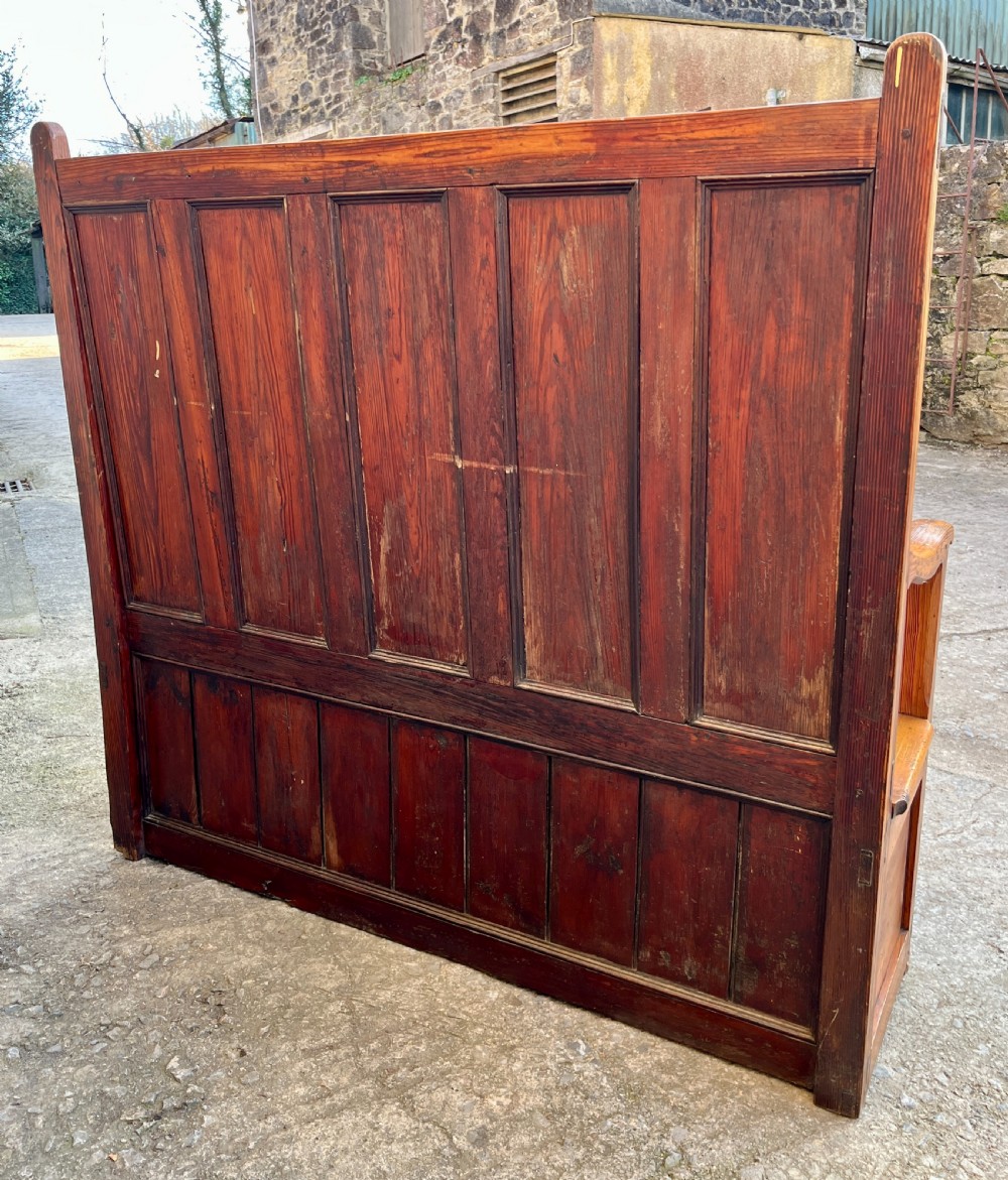 Antique Welsh Pine Box Settle View XIV