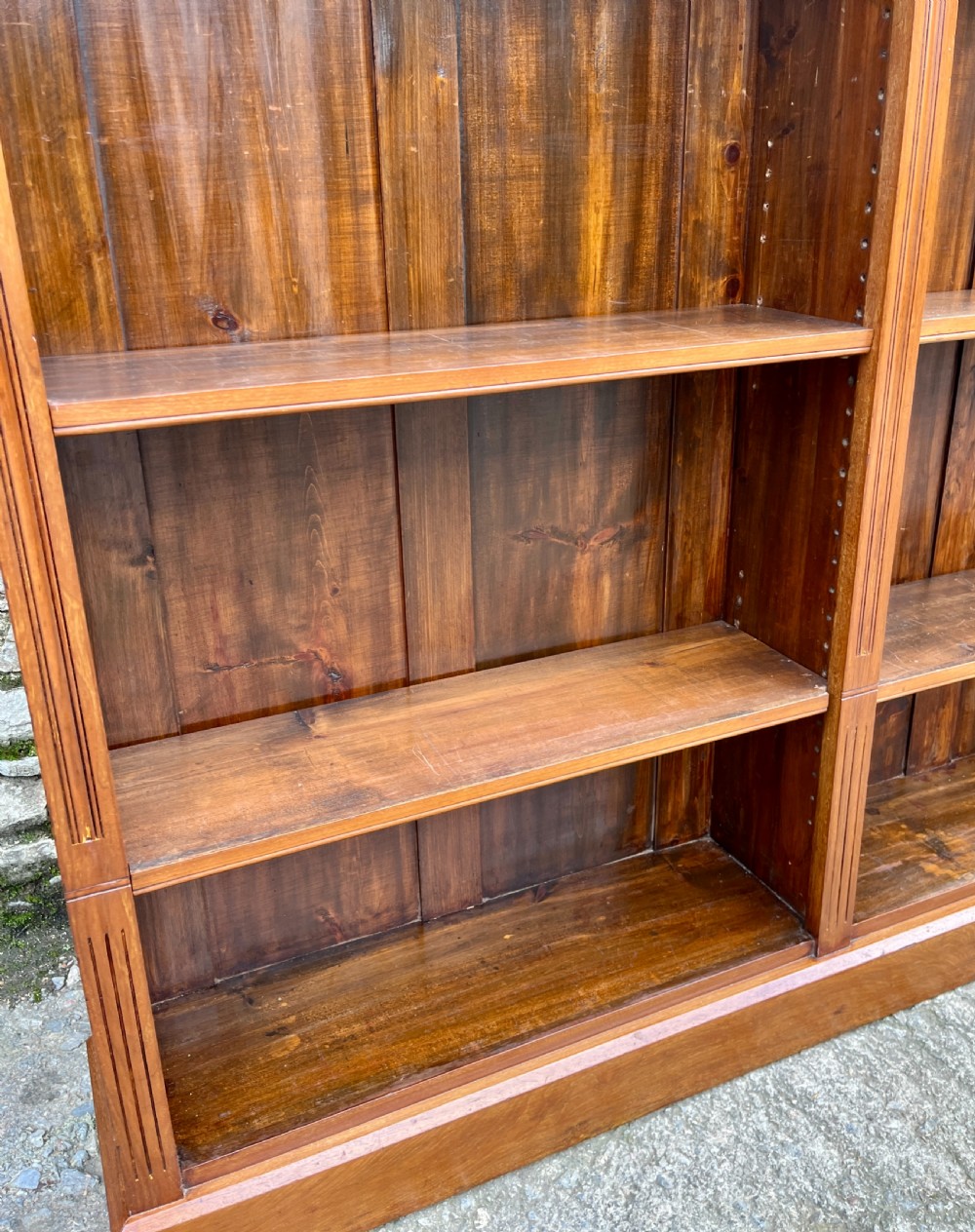 Large Edwardian Open Bookcase View VIII