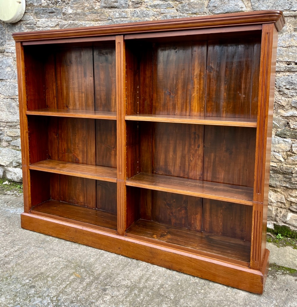 Large Edwardian Open Bookcase View XII