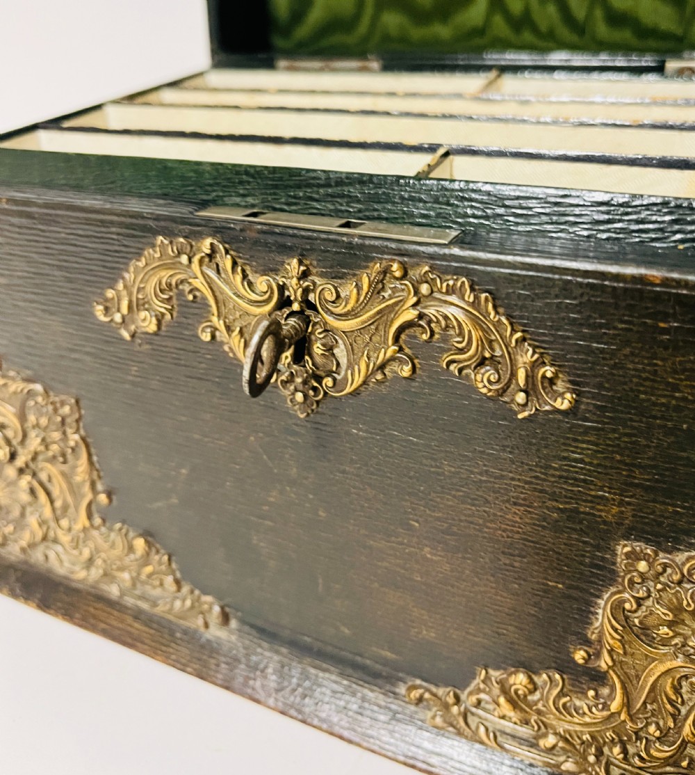 Antique Leather Stationery Box View VI