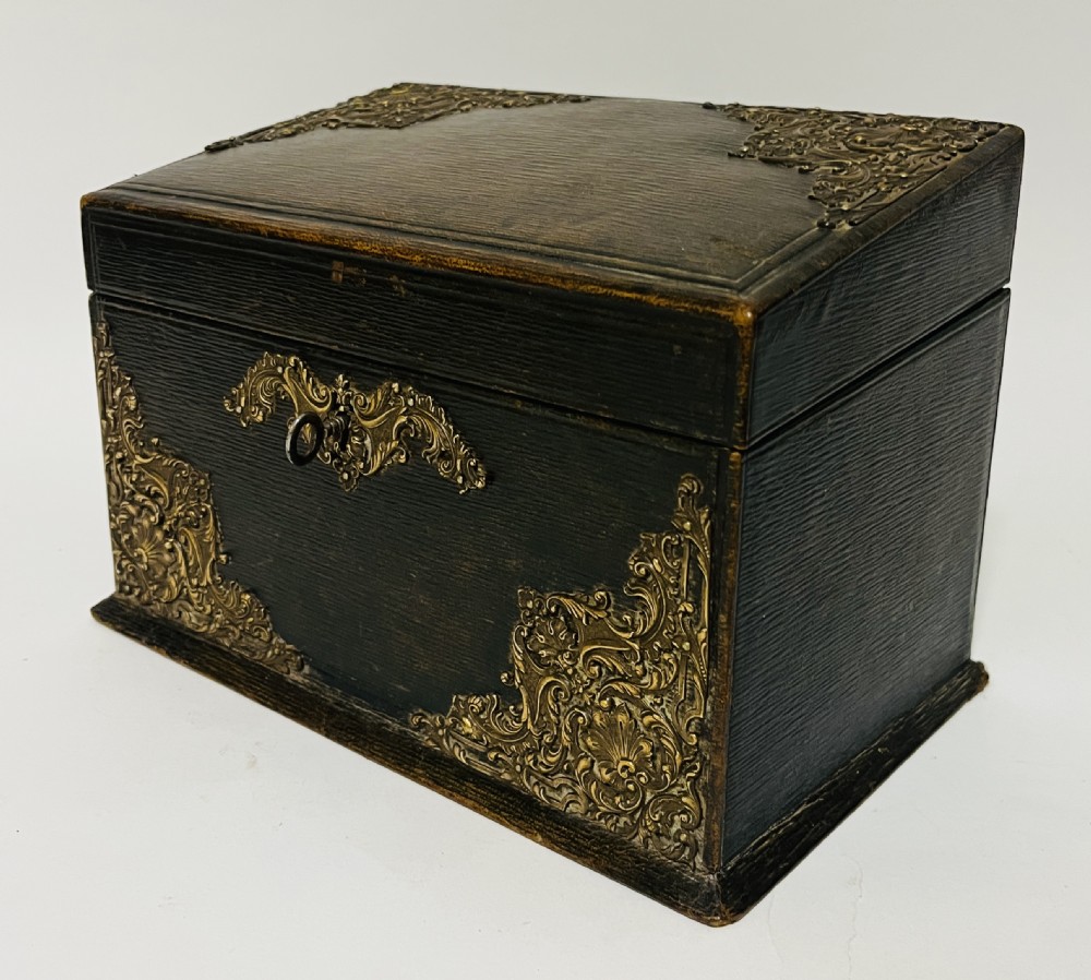 Antique Leather Stationery Box View VII