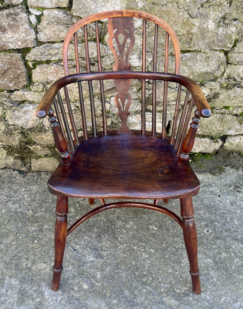 Antique Elm and Yew Wood Windsor Chair
