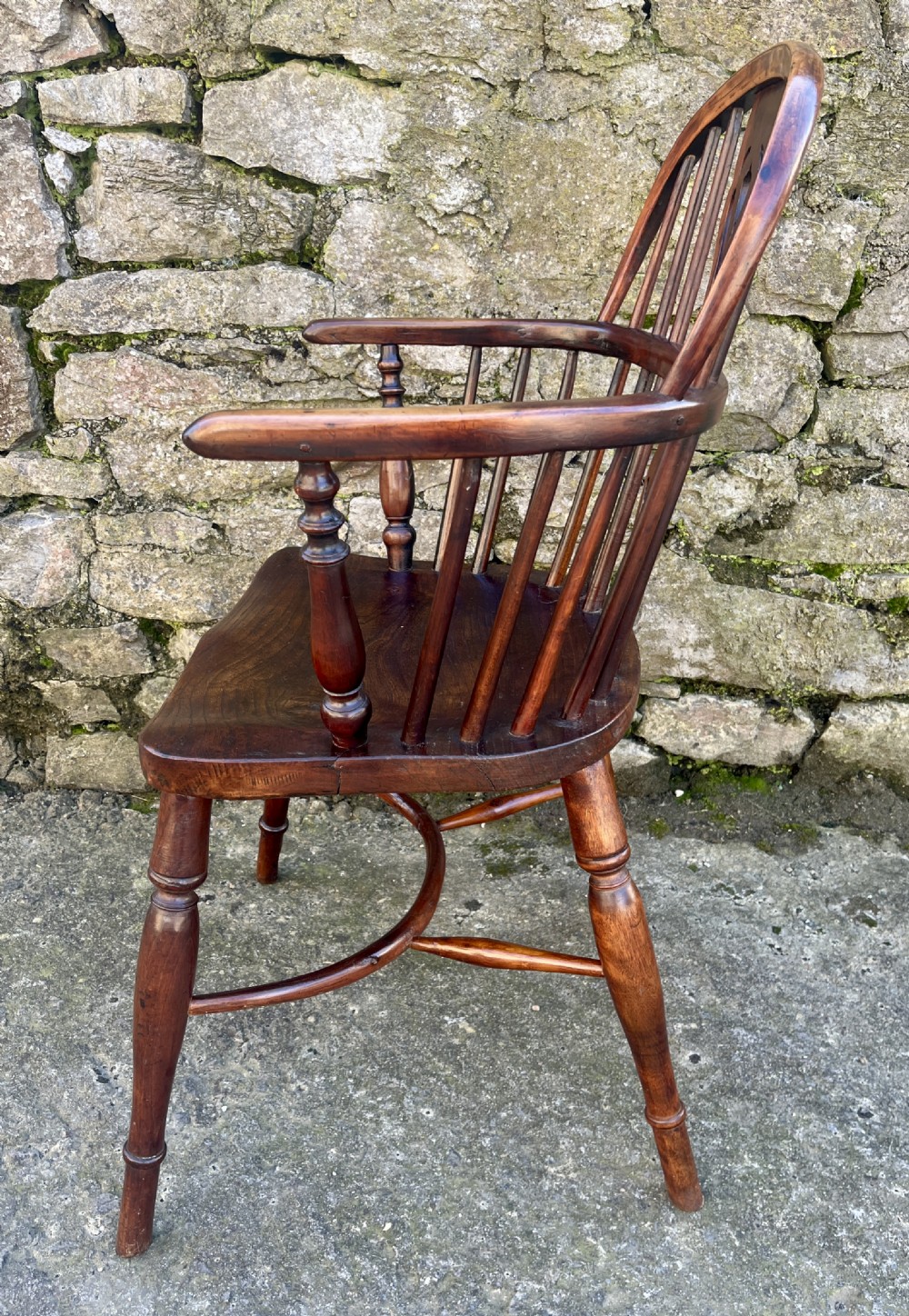 Antique Elm and Yew Wood Windsor Chair View XI
