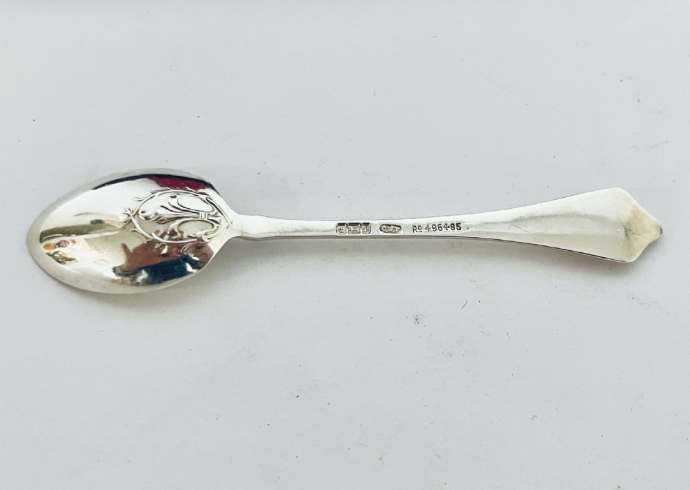 Set of 6 Antique Silver Teaspoons in Box View XIV