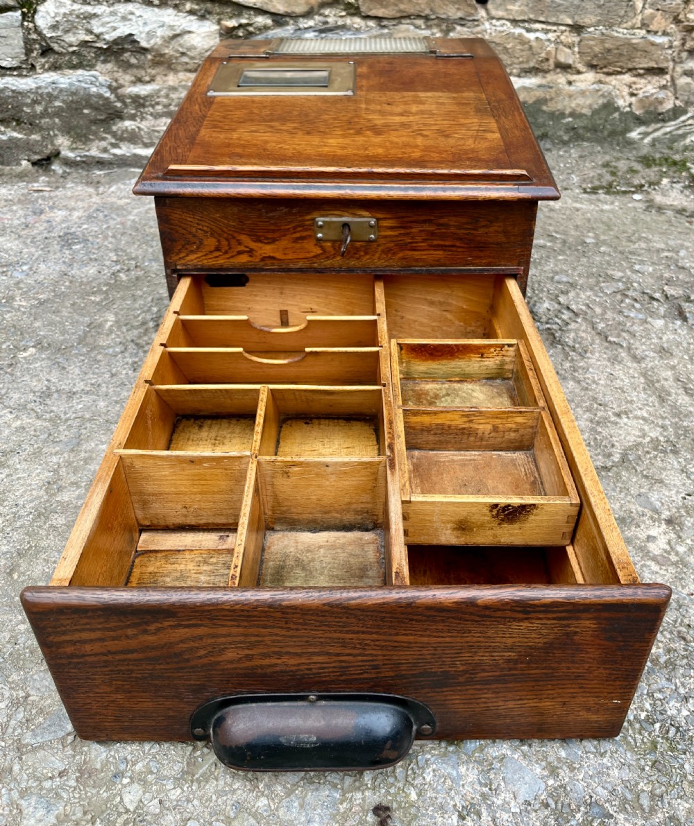Antique Oak Shop Till View VII