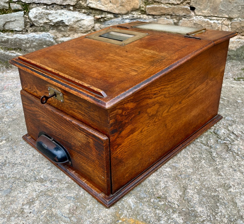 Antique Oak Shop Till View IX