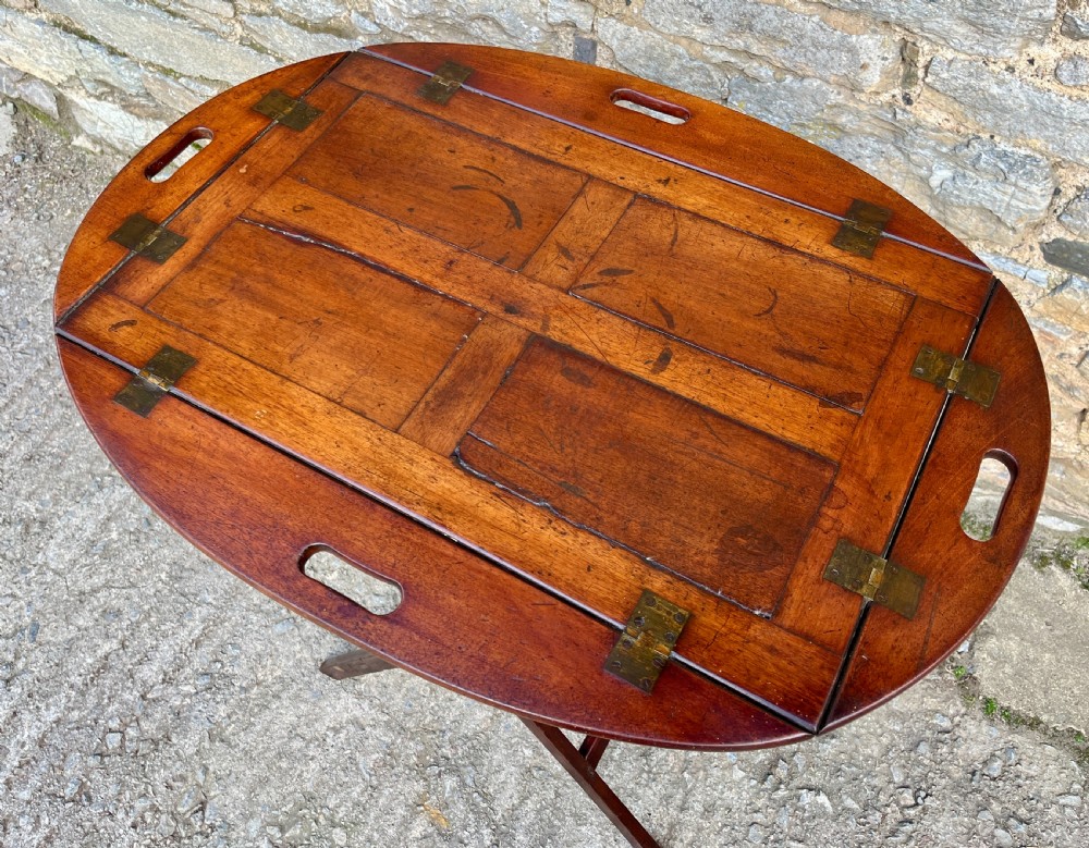 Georgian Mahogany Folding Butlers Tray View IV