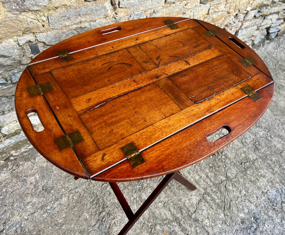 Georgian Mahogany Folding Butlers Tray View VI