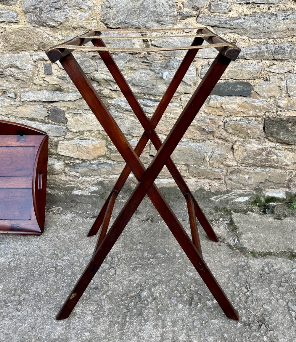 Georgian Mahogany Folding Butlers Tray View XII