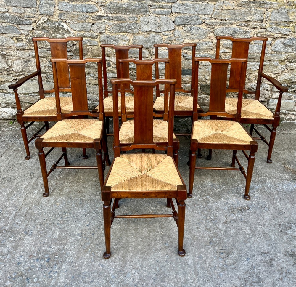 Set of 8 Arts and Crafts Dining Chairs