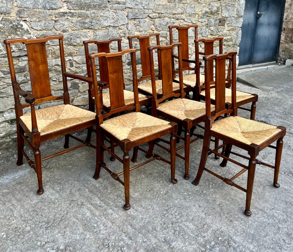 Set of 8 Arts and Crafts Dining Chairs View II