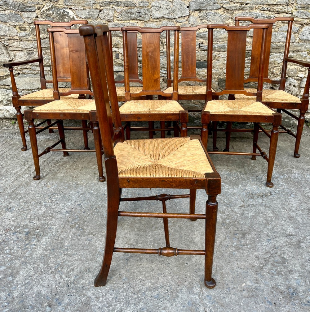 Set of 8 Arts and Crafts Dining Chairs View IX