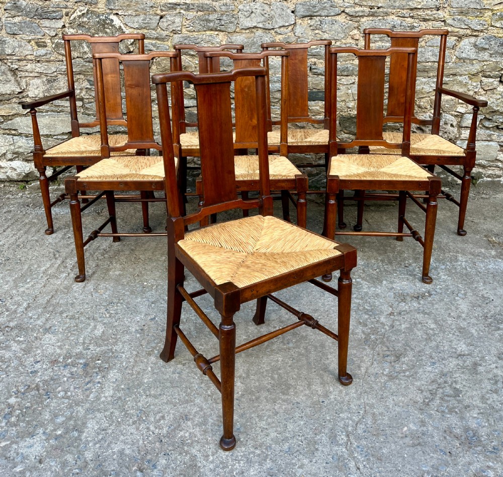 Set of 8 Arts and Crafts Dining Chairs View X