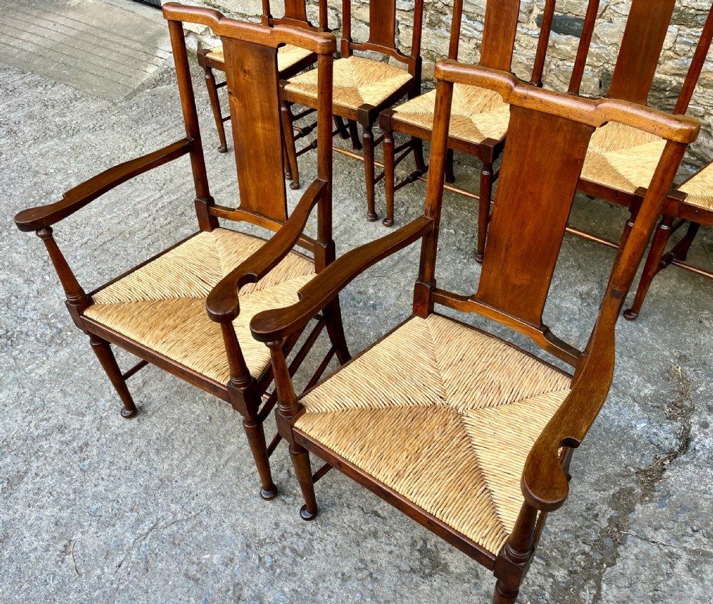 Set of 8 Arts and Crafts Dining Chairs View XIII