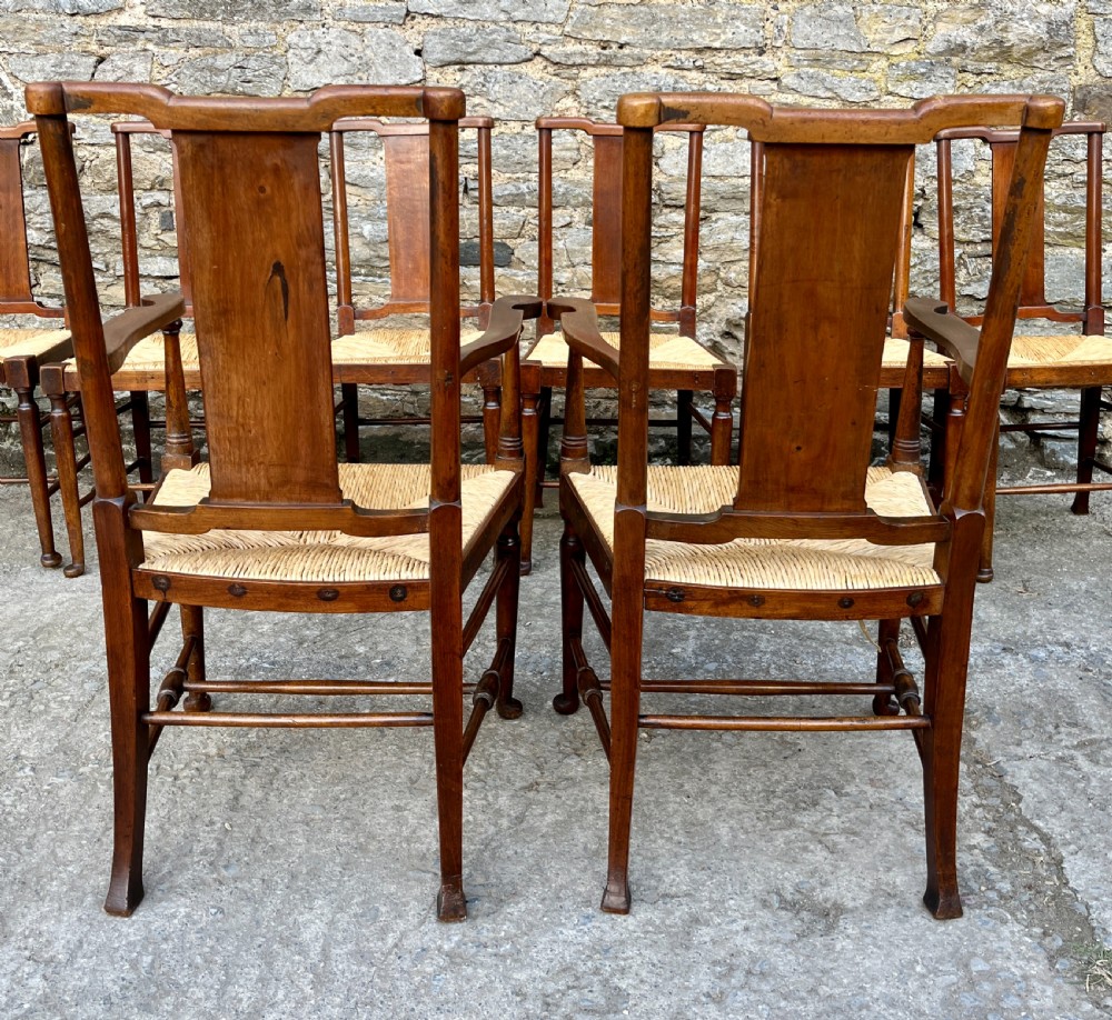 Set of 8 Arts and Crafts Dining Chairs View XVII
