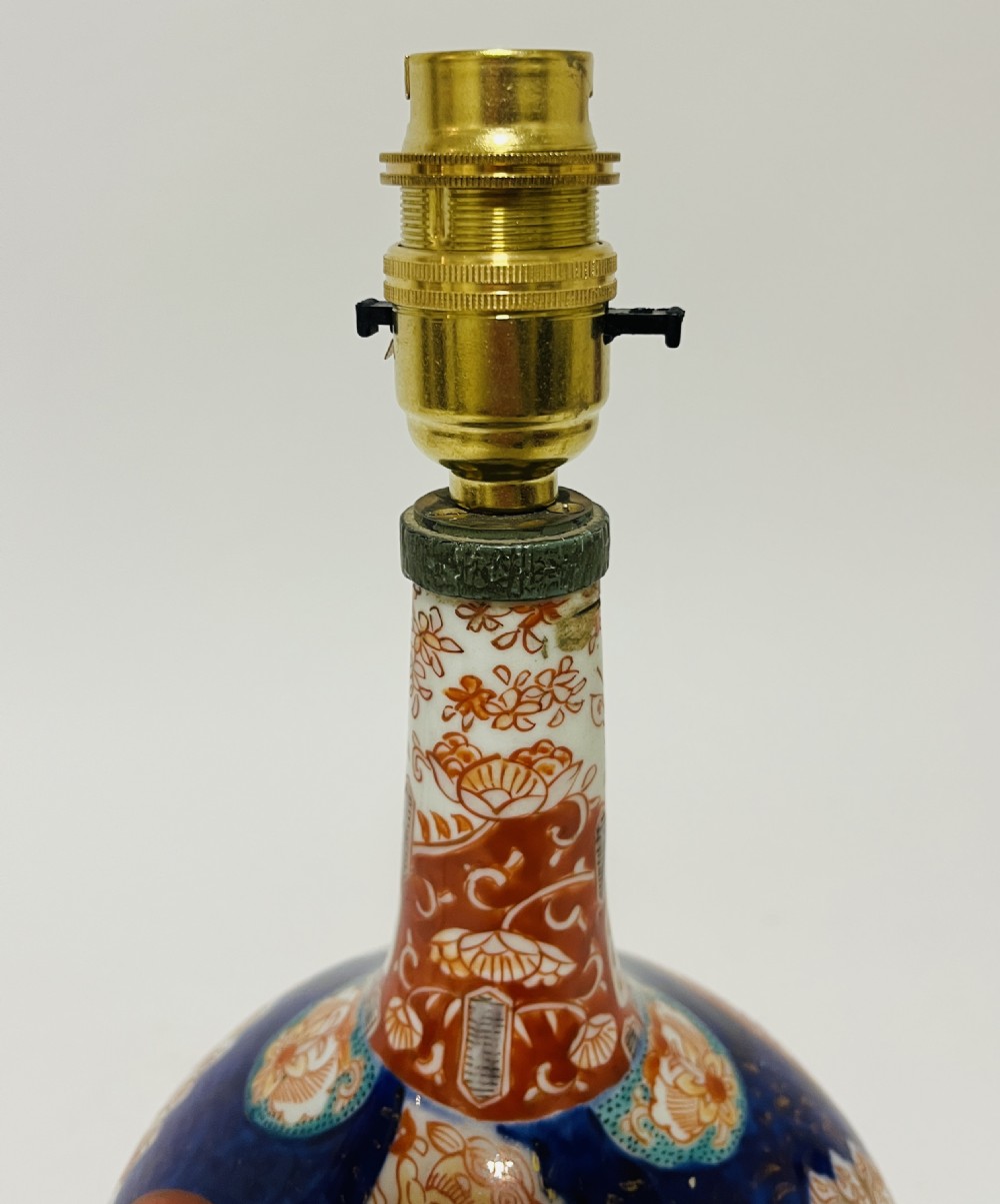 Antique Japanese Imari Bottle Vase Table Lamp View VIII