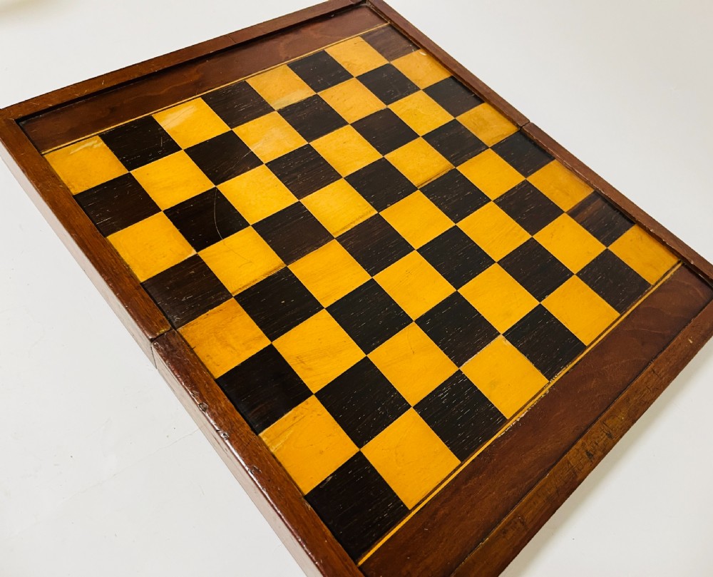 Antique Mahogany Folding Chess / Backgammon Board View II
