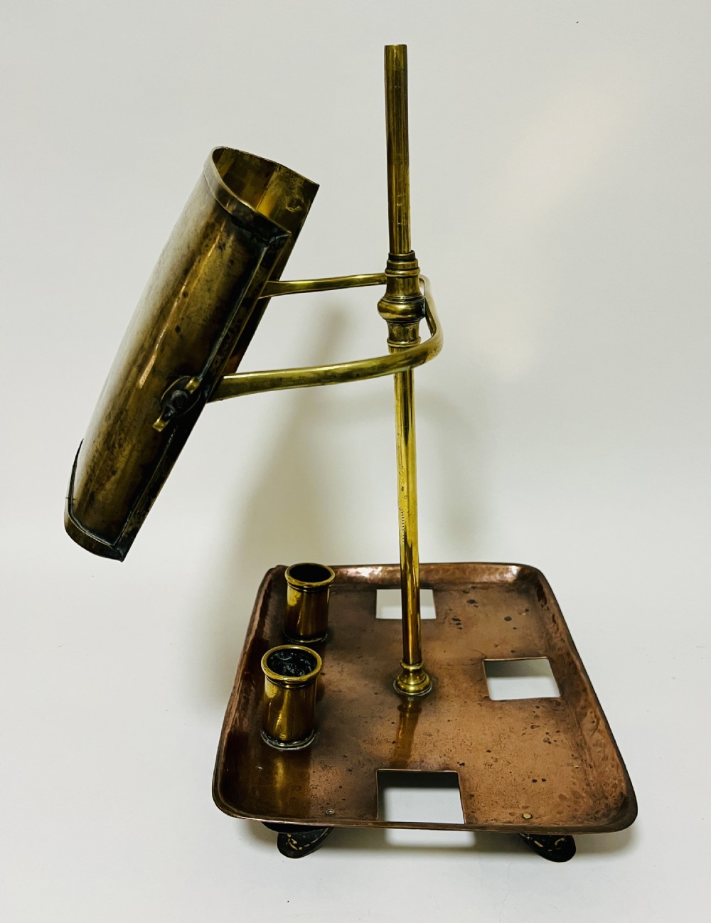 Georgian Brass and Copper Candle Reading Lamp View III