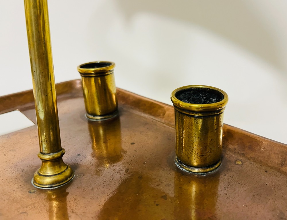 Georgian Brass and Copper Candle Reading Lamp View V