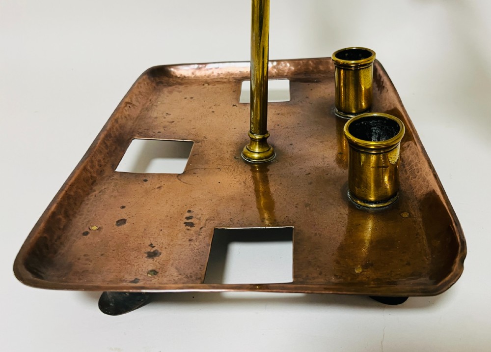 Georgian Brass and Copper Candle Reading Lamp View VIII