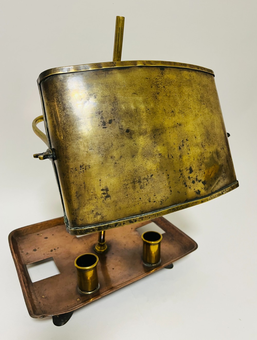 Georgian Brass and Copper Candle Reading Lamp View IX